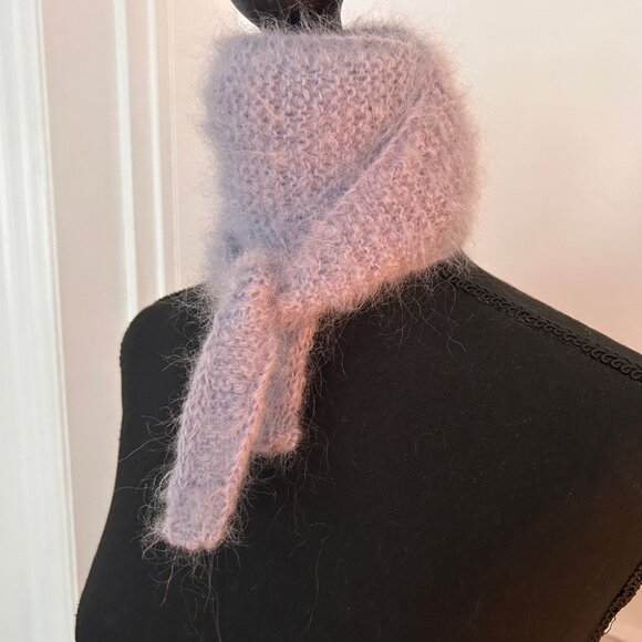 Brand New Handmade Sky Blue Mohair Sophie Scarf in Large - Picture 3 of 13